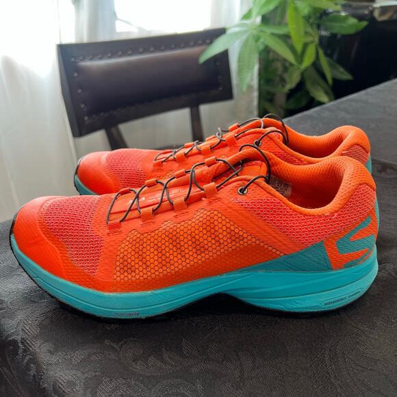 Salomon hiking shoes orange and teal size 8.5 men - Picture 8 of 12